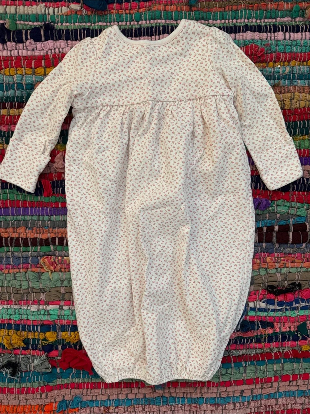 Ralph Lauren White Baby Floral Sleep Sack with Pink Accents